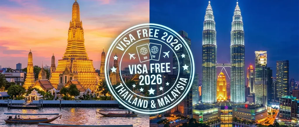 Visa free travel to Thailand and Malaysia for Indians 2026.